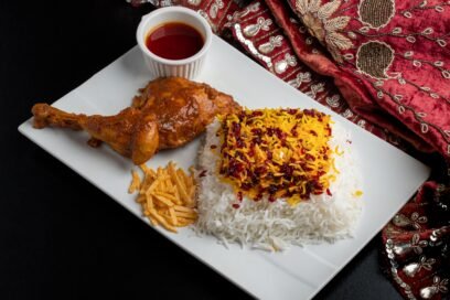 Mehman Barberry Rice with Chicken Legs